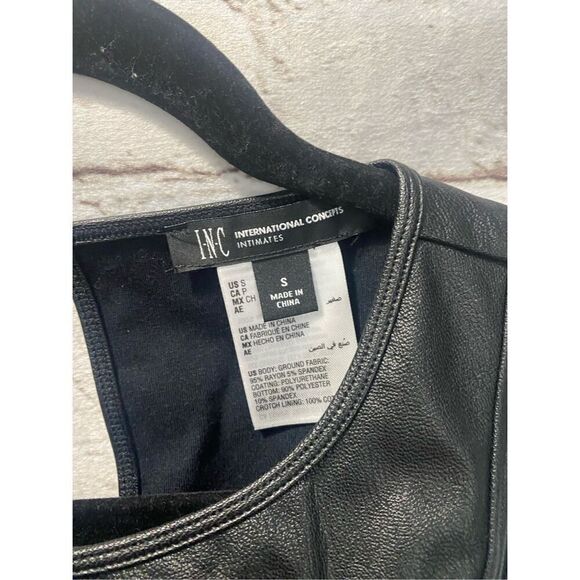 INC international concepts faux leather bodysuit - Picture 3 of 6